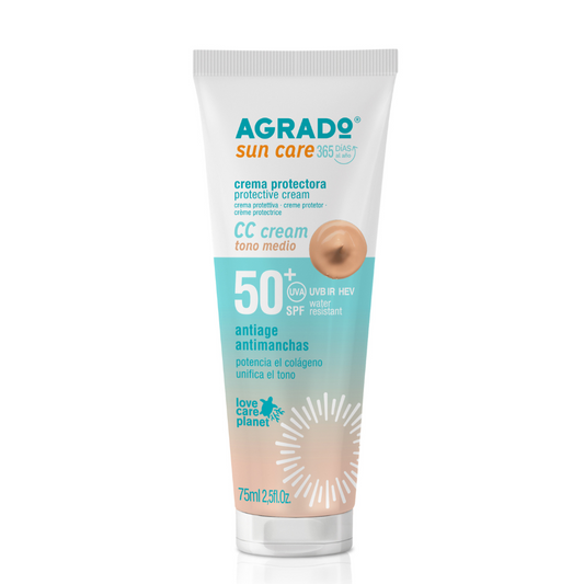 CREMA FACIAL AGRADO SPF50 TONO MEDIO