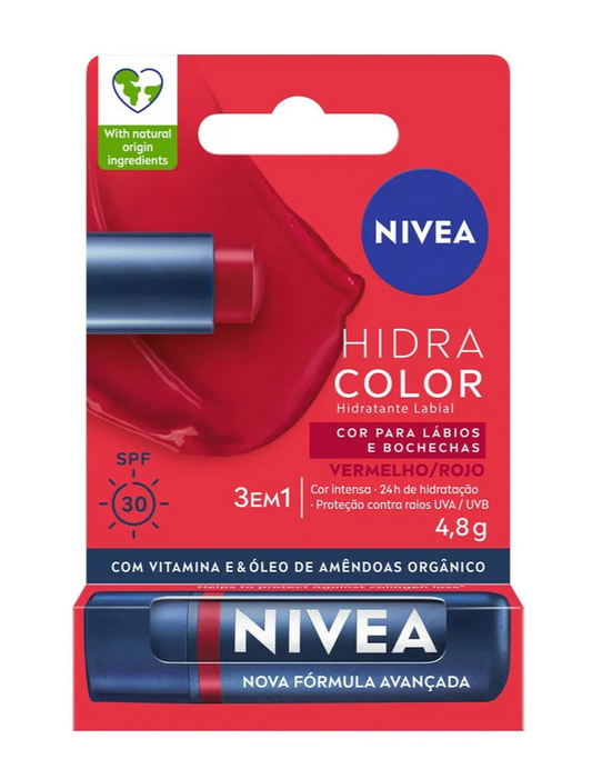 LABIAL NIVEA HIDRA COLOR ROJO