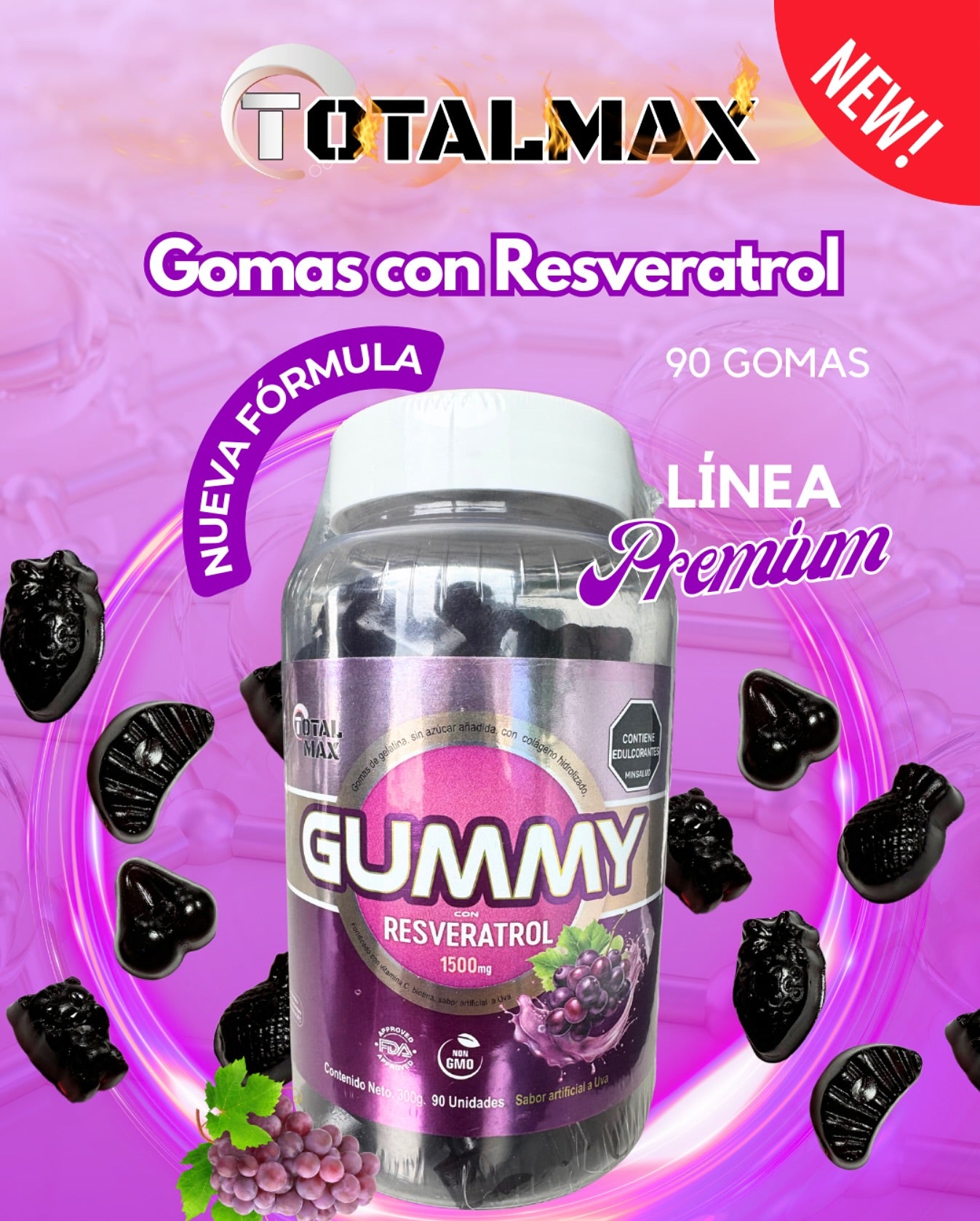 GUMMY RESVERATROL 1500 MG X 90