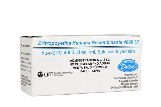ERITROPOYETINA HUMANA RECOMBINANTE 4.000 UI SOLUCION INYECTABLE